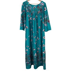 Anthony Richards Womens XL Nightgown Gown Muu Muu Butterfly Floral House Dress